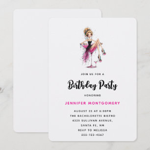 Invitation Jolie fille flirteuse dans une fête d'anniversaire