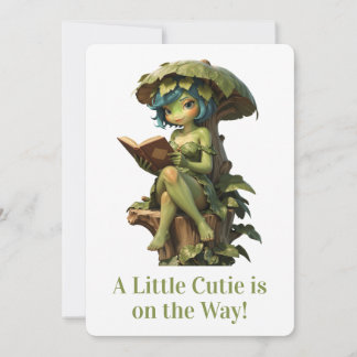 Invitation Jolie Fille Grenouille Lisant un Livre Sous une Fe