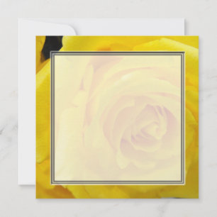 Invitation Jolie fleur de rose jaune vierge mariage, fête,