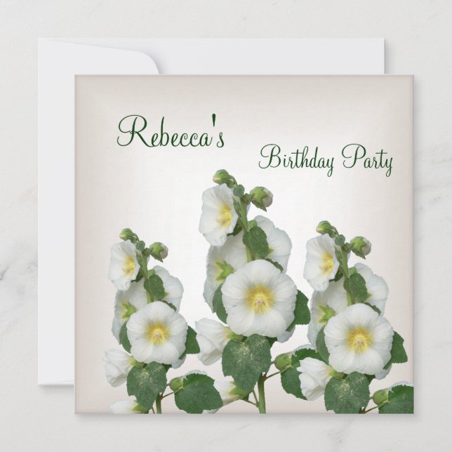 Invitation Jolie Fleurs Jaunes Blancs Crème Blanc (Devant)