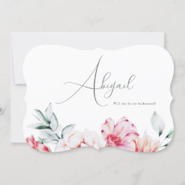 Invitation Jolie Floral, tu seras ma demoiselle d'honneur bla