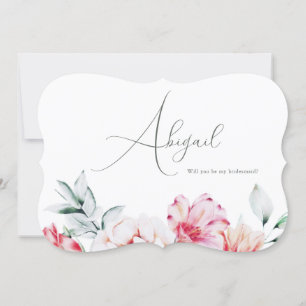 Invitation Jolie Floral, tu seras ma demoiselle d'honneur bla