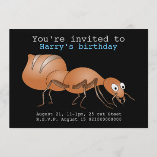 Invitation Jolie fourmi caricaturale