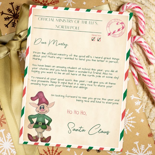 Invitation Jolie lettre officielle du père noël pôle nord vin (Créateur téléchargé)