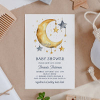 Jolie lune lunaire et étoiles baby shower céleste