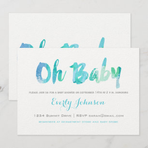 Invitation Jolie main Lettré bébé garçon douche