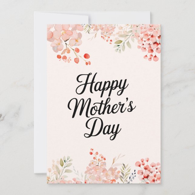 Invitation Jolie maman florale Printable Happable Mothers Day (Devant)