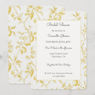 Invitation Jolie Mariage aux Citrons Jaunes Chic