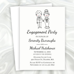 Invitation Jolie mariée en caricature Mariage de la salle d'e