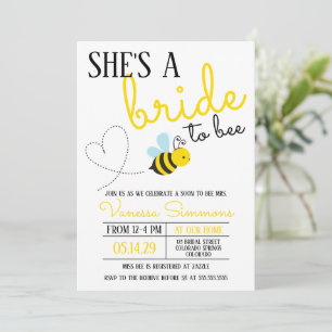 Invitation Jolie mariée jaune à Fête des mariées d'abeilles