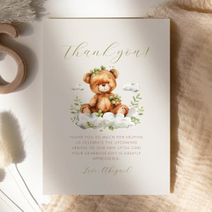 Invitation Jolie Ourson de Verdure Baby Shower Merci