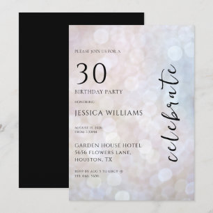 Invitation Jolie Pastel Bokeh fête du 30e anniversaire