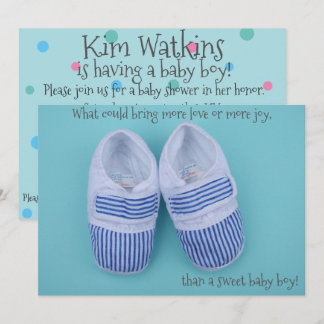 Invitation Jolie pastel chaussures bébé garçon douche invitat
