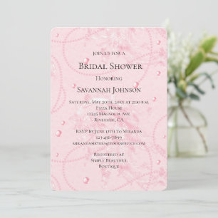 Invitation Jolie perles rose pâle Fête des mariées élégante