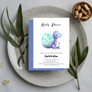 Invitation Jolie petite dinosaure avec son œuf Baby Shower