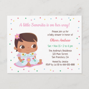 Invitation Jolie petite fête de bébé Senorita