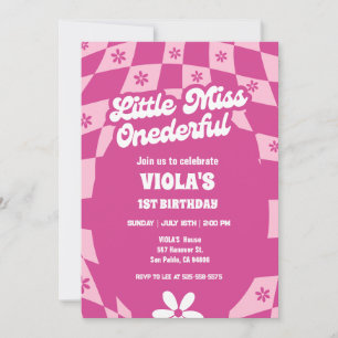 Invitation Jolie petite Miss Onederful 1er anniversaire 