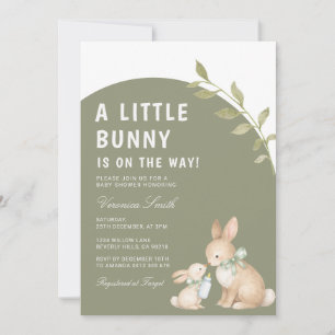 Invitation Jolie petite sage verte florale Baby Shower pour u
