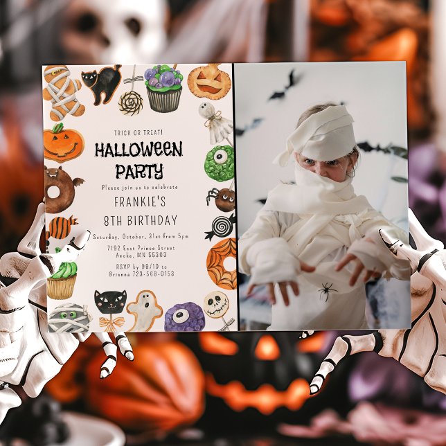 Invitation Jolie photo d'Halloween pour un anniversaire avec  (Créateur téléchargé)