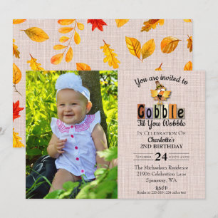 Invitation Jolie photo Gobble Jusqu'à ce que vous tournez Ann