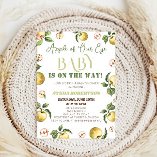 Invitation jolie pomme de notre Baby shower oculaire