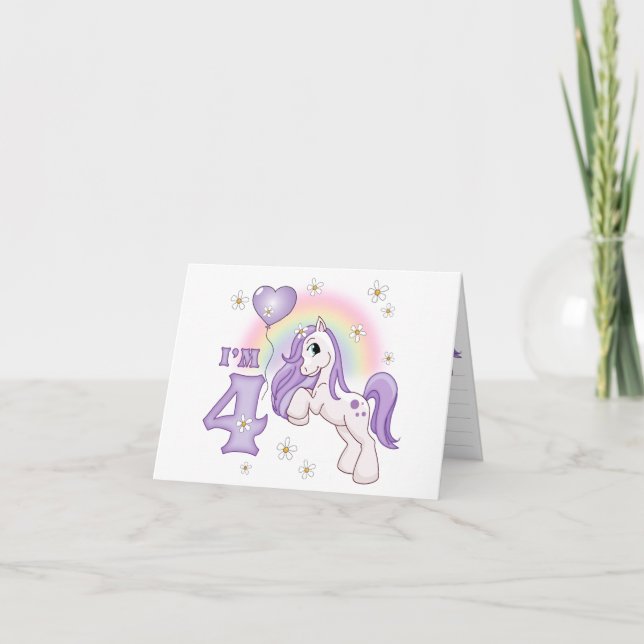 Invitation Jolie Pony 4e anniversaire Renouvellement de l'inv (Devant)