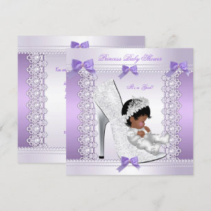 Invitation Jolie princesse Baby shower mignonne fille en chau