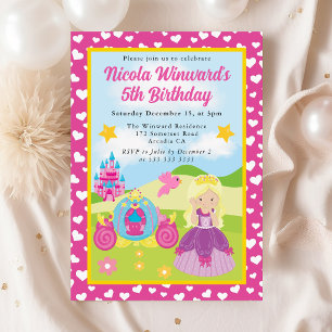 Invitation Jolie princesse blonde pour l'anniversaire des enf
