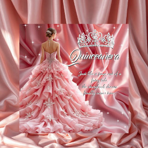 Invitation Jolie Quinceanera fête d'anniversaire Pink Tiara