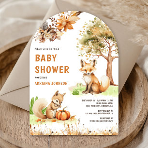 Invitation Jolie Renarde des Bois Automne Bébé Shower