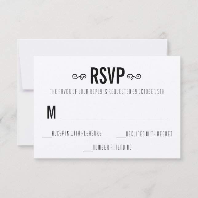 Invitation Jolie réponse de mariage Kraft rustique (Devant)