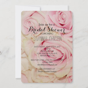 Invitation Jolie rose rose Roses nuptiale douche