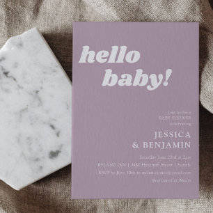 Invitation Jolie Simple Dusty Lilac Bonjour Baby Shower