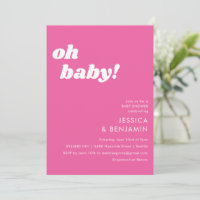 Jolie Simple Rose Chaud Moderne Oh Baby Shower