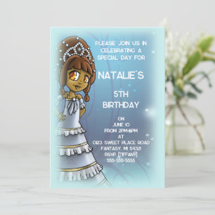 Invitation Jolie soirée d'anniversaire de la princesse afro-a