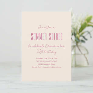Invitation Jolie Soirée d'été moderne fête d'anniversaire Mag