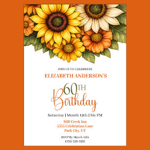 Invitation Jolie Tournesol 60e Anniversaire