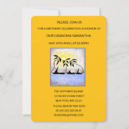 Invitation Jolie Tropical Summer Sunset Anniversaire