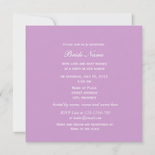 Invitation Jolie tulipe violette fleur douche de mariage