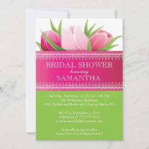 Invitation Jolie Tulipes rose Fête des mariées de printemps