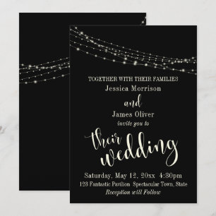 Invitation Jolie typographie 30 Crème/Noir 4 Mariage