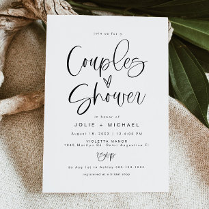 Invitation JOLIE Typographie amusante Minimaliste Boho Couple