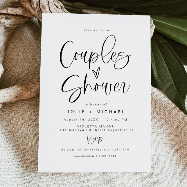 Invitation JOLIE Typographie amusante Minimaliste Boho Couple (Créateur téléchargé)