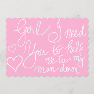 Invitation Jolie typographie de script cool rose demoiselle d
