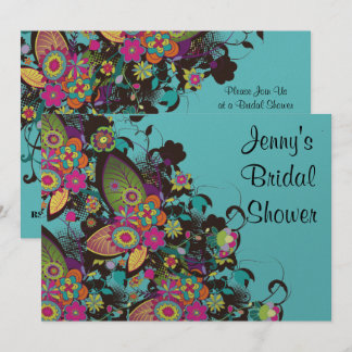 Invitation jolie vintage fleur frénésie douche nuptiale