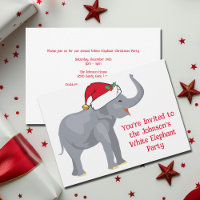 Jolie White Elephant Noël Personnalisé Fête de Noë
