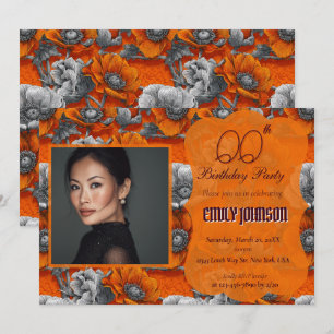 Invitation Jolies Anémones Anniversaire Moderne