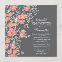 Jolies fleurs Fête de l'mariée moderne gris et cor