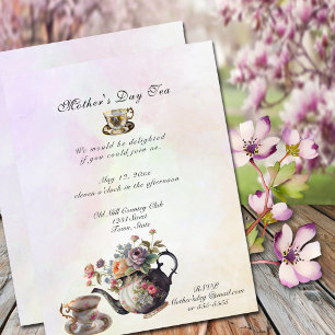 Invitation Jolies Tasses à Thé, Fête des Mères Mariage Shower