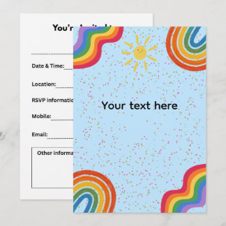 Invitation Jolis arcs-en-ciel heureux